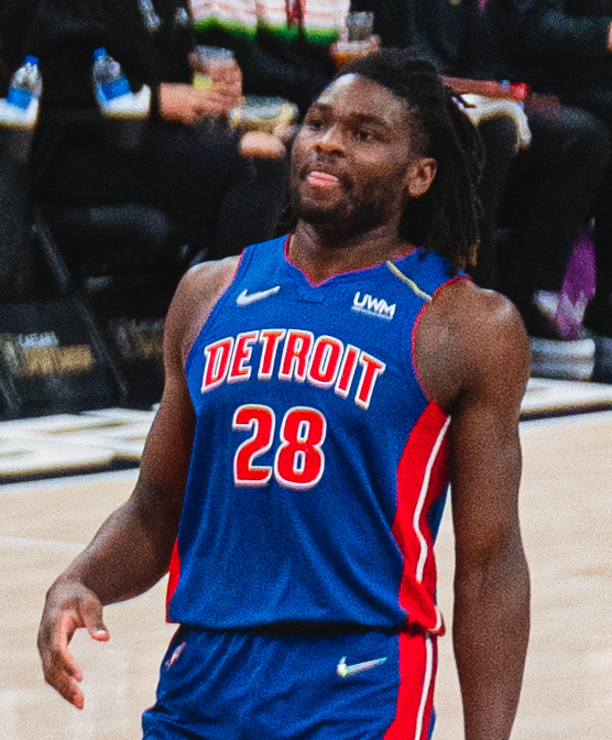 Isaiah Stewart in a Detroit Pistons jersey
