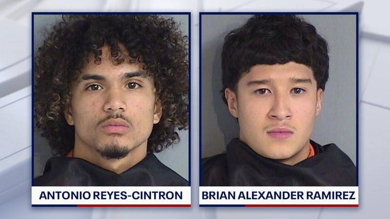 Booking photos of Quianelle Antonio Reyes-Cintron (left) and Brian Alexander Ramirez, released by the Osceola County Sheriff&rsquo;s Office